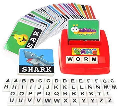 YUET Word Games Educational Toys for 3-14 Year Olds Ages English Spelling Alphabet Letter Children Baby Entertainment Game Early Learning Memory Puzzles Jigsaws Toy Kids Gifts Words Match Cards