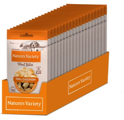 Nature's Variety - Freezed Dried - Bocados de Pollo liofilizados para Perros - Caja de 20 x 20g - Total 400g