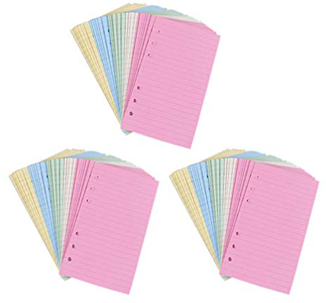NUOBESTY 3sätze Gelochtes Loseblattpapier Notizbuchpapier Buntes Für Zuhause Und Laden Querformat