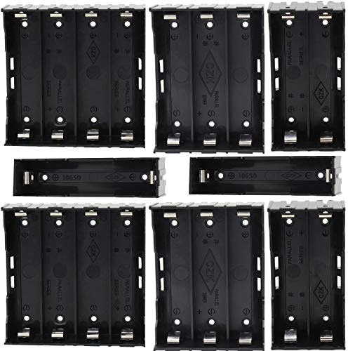 GTIWUNG 8 stycken 1/2/3/4 x 3,7 V 18650 batterihållare fodral plast batteri skydd förvaringslåda med stift (1/2/3/4 solts) + 2 stycken 18650 förvaringslådor för batterier
