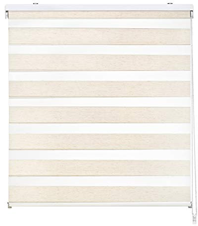 EASYDECO - Estor Enrollable Día y Noche - Lino (160_x_175_cm) | Tamaño Tela 156,8 x 175 cm