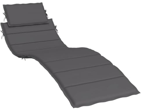 vidaXL Sonnenliege Auflage, Liegenauflage Outdoor, Polster Auflage für Gartenliege Liegestuhl, Polsterauflage, Anthrazit 186x58x4cm Oxford-Gewebe