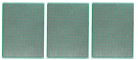 sourcing map 3er Pack PCB Leiterplatte Beidseitig Schaltung für DIY Löten 150mmx200mm Grün