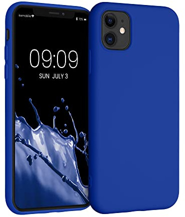 kwmobile Custodia Compatibile con Apple iPhone 11 Cover - Back Case per Smartphone in Silicone TPU - Protezione Gommata - blu baltico