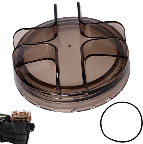 Poolpumpendeckel Abdeckung für Poolpumpen Deckel für Pumpen für Außenpool Eingebauter und oberirdischer Pool Siebdeckel Ersatzdeckel für Poolpumpen mit O-Ringen Langlebig und Kompatibel (Schwarz)