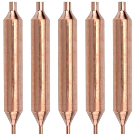 APOMOONS 5 filtros de cobre para frigorífico y secador, accesorios de refrigeración, 19mm x 127 mm, secador con orificios 3 y 6 mm
