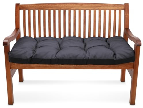 Amazinggirl Bankauflage Sitzkissen Outdoor Hollywoodschaukel Kissen 120x50 cm - Sitzpolster Bank Polster für Sitzbank Gartenbank und Paletten Bankkissen Indoor und Outdoorkissen Graphit
