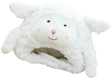 SAFIGLE Schafkopfschmuck Trendiger Hut Aus Dickerem Plüsch Foto-requisite Für Junge Mädchen Schaf-förmiges Spielzeug Bequeme Kopfbedeckung Weiß