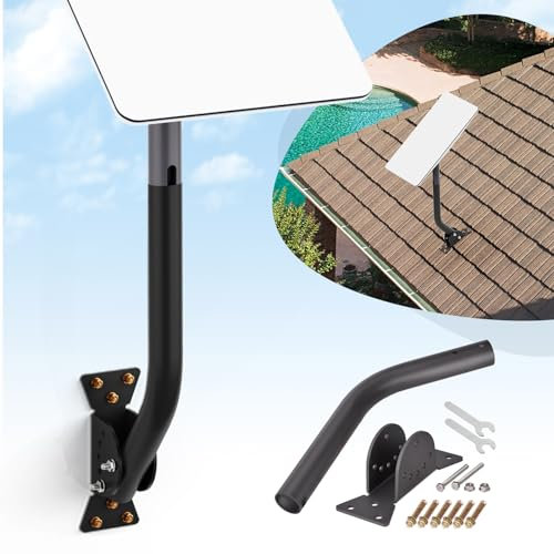 GODPEE Support robuste en J pour antenne parabolique Starlink Internet Satellite Gen2 V2 – Kit de montage mural et de toit léger à angle réglable – Accessoires Starlink Gen 2