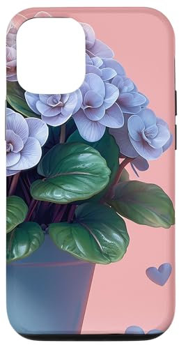 iPhone 15 Bergenia Plant In Pot Hearts Around Cottagecore Boho Graphic Case