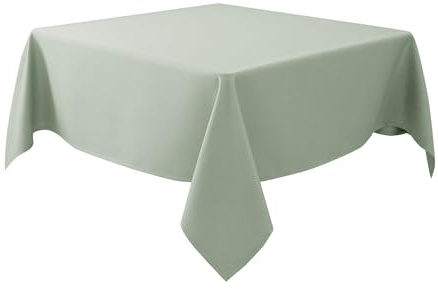 Biscaynebay Square Tablecloth 54x54 Inch-Sage Card Fabric Table Cover-Small Folding Tablecloths Linen Water Resistant Washable for Kitchen Dining Picnic Patio Outdoor Party Restaurant Tables
