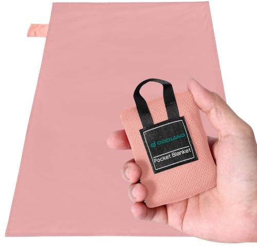 Odoland Mini Picknickdecke 70 x 110 cm Ultraleicht Stranddecke Tragbare, Sandabweisende Camingmatte Kompakt Strandtuch für BBQ, Strand, Reisen, Camping und Picknick (Rosa)