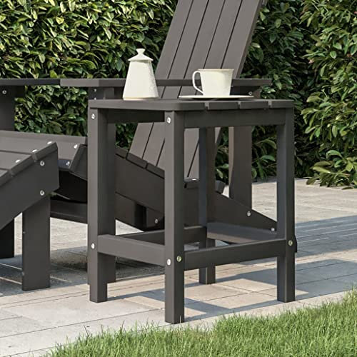 WKIEQACO Outdoor-Tische, Gartentische, Adirondack-Tisch, Anthrazit, 38 x 38 x 46 cm, HDPE