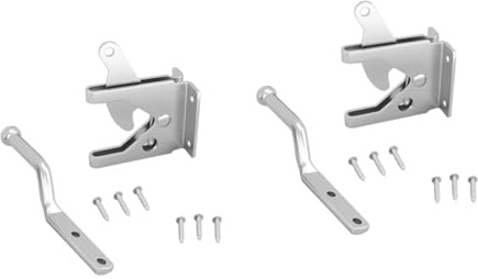 jojofuny 2 Ensembles serrure de clôture matériel de fixation charnières à fermeture automatique fermoir charniere portail gond de portail piquet cloture levier de gravité automatique Silver