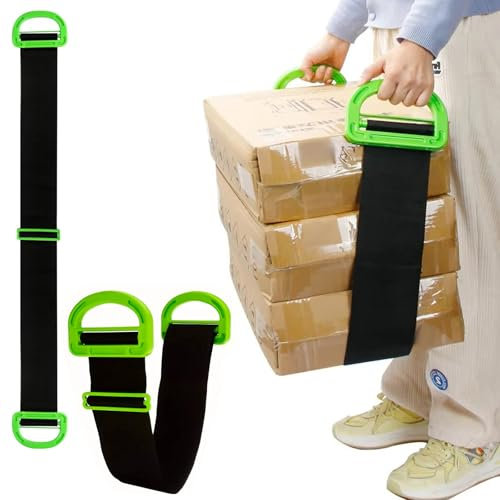 Tragegurte Umzug 2 Stück, Transportgurt Schwarz, Verstellbare Hebegurte Lasten 440lbs Transportgurt, Multifunktionaler Umzuggurt für Tragegurte, Klavier Bücherregalen, Möbeln Haushaltsgeräten, 165CM