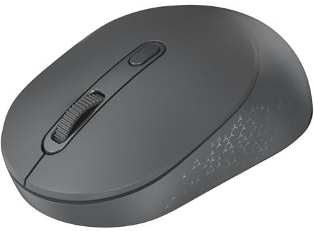TECKNET Wireless Mouse, Bluetooth Mouse (BT5.2/3.0 & 2.4G), Computer Mice Silent Portable,1600 DPI Optical Mouse Sensor, Ergonomic Cordless Mouse for Laptop PC, 18 Month Battery, Gray