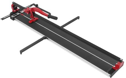 Tagliapiastrelle manuale, lunghezza totale di taglio 120/100/80/60 cm, spessore di taglio: 4-15 mm, ruota di taglio in lega, posizionamento preciso (rosso, 120 cm)