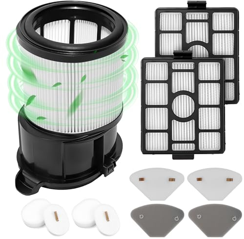 Filter Kit for Shark IP3251 IP3251C IP3252 Cordless Vacuum Cleaner HEPA Filter with 1 Filter, 4 Filter Sponge, 2 Filter for Base Station, 4 Filter Sponges for Base Station, Absorbs Dust and Hair
