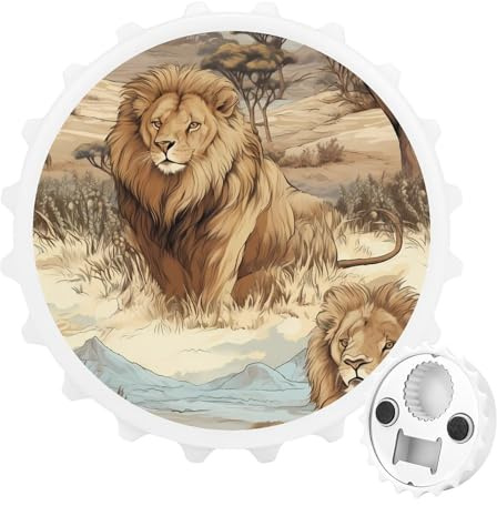 Lion African Bottle Opener Magnetic Fridge Magnet Sticker for Home Beer Bar Accessories