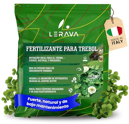 LERAVA® Engrais pour Trèfle (4,6 kg) - Fertilisant pour Pelouse et Jardin pour un Gazon Dense et Uniforme - Nain pour Tapis Vert Décoratif - Engrais Naturel pour Améliorer la Couverture du Gazon