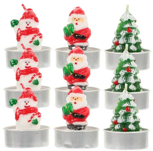 Alipis 9 Piezas Decoración Velas Sin Humo De Velas Navideñas Decorativas Para Festivales Para Accesorios Hogar La Temporada De Navidad