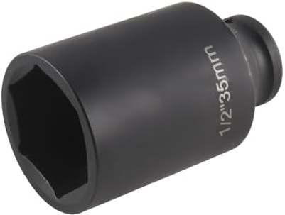 Hoite Dado de impacto profundo de 1/2, dado métrico de 35 mm, tuerca de eje CR-MO de 6 puntas para facilitar la extracción de las tuercas del semieje