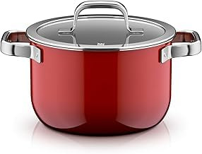 WMF Fusiontec Mineral Pro, Kochtopf mit Deckel, 20 cm, kratzfestes Material, Topf Induktion, für alle Herdarten geeignet, Made in Germany, Passion Red, 0519545290