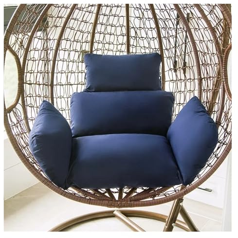 Coussin de Chaise Plage d'extérieur Coussins balançoire à Panier d'œufs Suspendus Patio en rotin Jardin pour Jardin, Extérieur et Intérieur(Deep Blue)