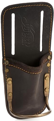 'OX Tools Leather Tool Holsters & Pouches – Hammer, Tape Measure, Utility & Roofer’s Knife Holders – Durable Oil-Tanned Leather for 2'' Tool Belts'