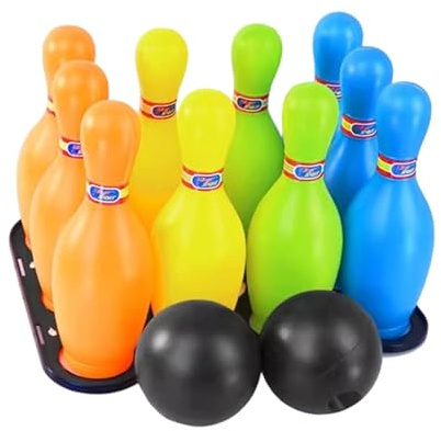harayaa 12 Pezzi Giochi Bowling Bambini Set Birilli E Palla Gioco Sportivo per Bambini Interazione Familiare Materiale Sicuro Adatto per Gioco in Casa Scuola