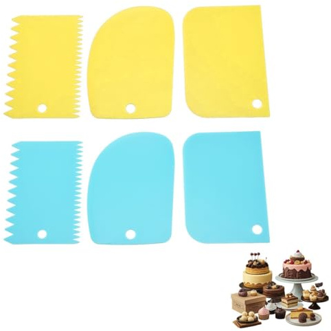 COYUN Raschietti per Torta, Set di 6 Spatole per Dolci, Raschietti per Pasticceria, per Pasta Frolla, Fondente, Crema, Glassa, Decorazione di Torte