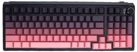 SENECESLI Wireless Mechanical Gaming Keyboard with Knob, Vibrant RGB Side Lighting, Gaming Keyboard in 75% Layout, Sound Dampening, Mechanical Keyboards (Black Pink)