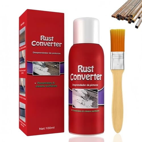 Rostumwandler Auto mit Grundierung, Rostentferner Auto, Rostkonverter mit Pinsel 2 in 1, Rostlöser Iron Powder Remover, Entroster, Rostschutzgrundierung für Metall, Auto, Fahrrad, Fahrradkette