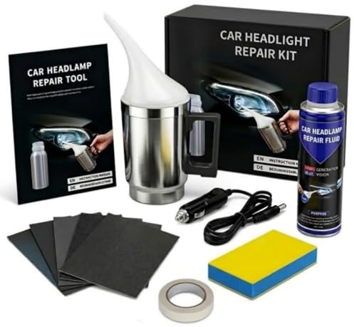 JIABAOZ Rinnova Fari Auto,Kit Restauro Fari Auto, Lucidatura e Riparazione Fari con Sistema di Vaporizzazione, Set Completo per Eliminare Ingiallimenti, Graffi e Ossidazioni (100ml Set)