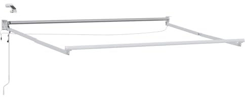 Tenda da Sole Elettrica con LED e Sensore Meteo Blu e Bianco 2.5x2m Telaio Alluminio Estensibile per Terrazze Design Moderno Tendone Automatico