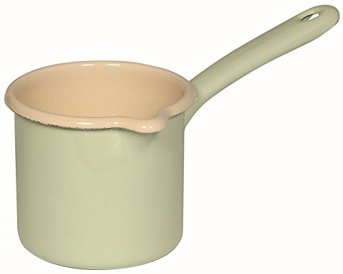 Riess, 0284-006, Schnabeltopf mit Stiel Ø 10cm, BUNT PASTELL, Emaille, Vol. (rec.): 0,7 Liter, Made in Österreich, LBH: 23,3x12,7x12,2cm, 0,343kg, Induktionskocher kompatibel, Gasherd geeignet