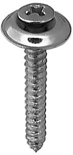 Auveco # 2773 8 X 1-1/4 Phillips Oval Head SEMS Tapping Screw Countersunk Chrome. Qty 100.