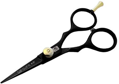 Professional Hairdressing Scissors 4.5 inch, Black, Small Japanese Style Hair Cutting Scissors - Presentation Case