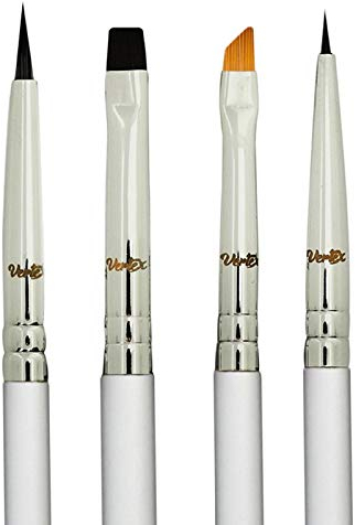 Eyeliner Brush Fine Angled Set - For Liquid Gel Liner Applicator Bent Stencils Thin Pencil Pen Real Small Sharpener Angle Wing Tips Firm Makeup Brushes Black Stamp Winged Kit Flat Waterproof Cat Eye