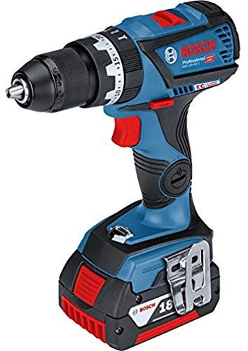 Bosch Professional 18V System Akku Schlagbohrschrauber GSB 18V-60 C (max. Drehmoment: 60 Nm, inkl. 2x5.0Ah Akku + Ladegerät, in L-BOXX), blau, 06019G2100