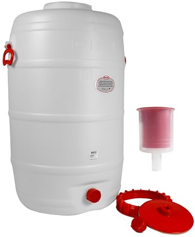 Graf Getränkefässer Saftfässer Kunststoffässer 10-500 Liter (Graf Getränkefass Rund 120 Liter mit Gärspund)