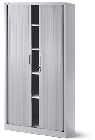 Jan Nowak Armario de Oficina Persiana Armario Metálico 4 estantes Pintura en Polvo con Cerradura 185 cm x 90 cm x 45