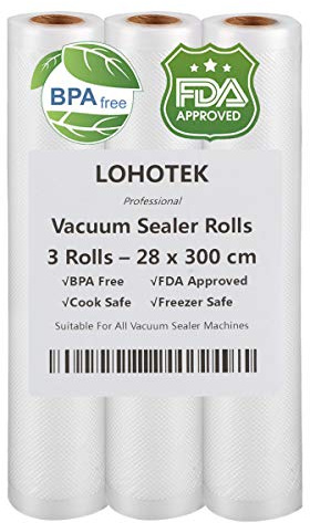 LOHOTEK Organizador de vacío rollo de película profesional - [28x300cm - 3 rollas]