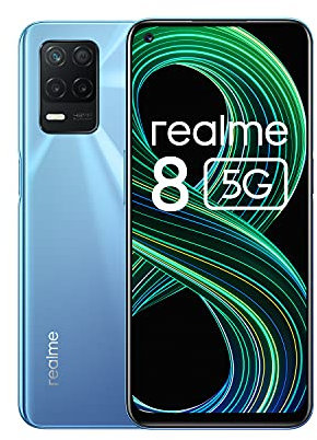 realme 8 5G Telephone Portable, Smartphone Debloqué et Processeur Dimensity 700 5G, Écran ultra-fluide de 90Hz, Batterie massive de 5000mAh, Appareil photo Nightscape de 48MP, Dual Sim, NFC, 4+64GB
