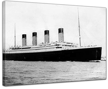 Bilderdepot24 Bild auf Leinwand | Titanic in 50x40 cm als Wandbild | Wand-deko Dekoration Wohnung Berühmtheiten & Zeitgeschichte | 181140-50x40