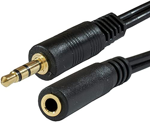 3.5mm AUX Audio Extension Cable Jack Male To Female Headphone Lead Gold 2M Long