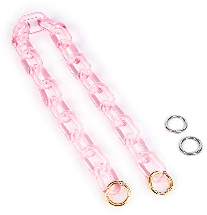 Xiazw 58 cm Einstellbare Acryl Kette Taschenkette Geldbörsen Riemen Schultergurt Taschengurt Ersatz Dekoration für Taschen Handtaschen (Rosa)