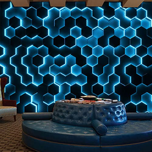 XLMING Entreprise Bureau Bureau Style Industriel Fond Peinture Murale Gaming Hôtel Technologie Géométrique Fond Mur Décoratif Papier Peint-150cm×105cm