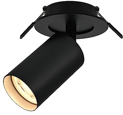 BOYIR GU10 Lámpara de Techo Negra, Focos LED Interior Techo Orientables y Giratorios, Lámpara de techo con anillo frontal extraíble para Salon, Dormitorio, Pasillo, Comedor, Sin Bombilla