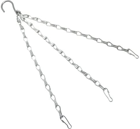 fiXte Chaînes de rechange à 3 brins en métal pour panier suspendu de jardin - Facile à installer - 30,5 cm - Crochets de fixation